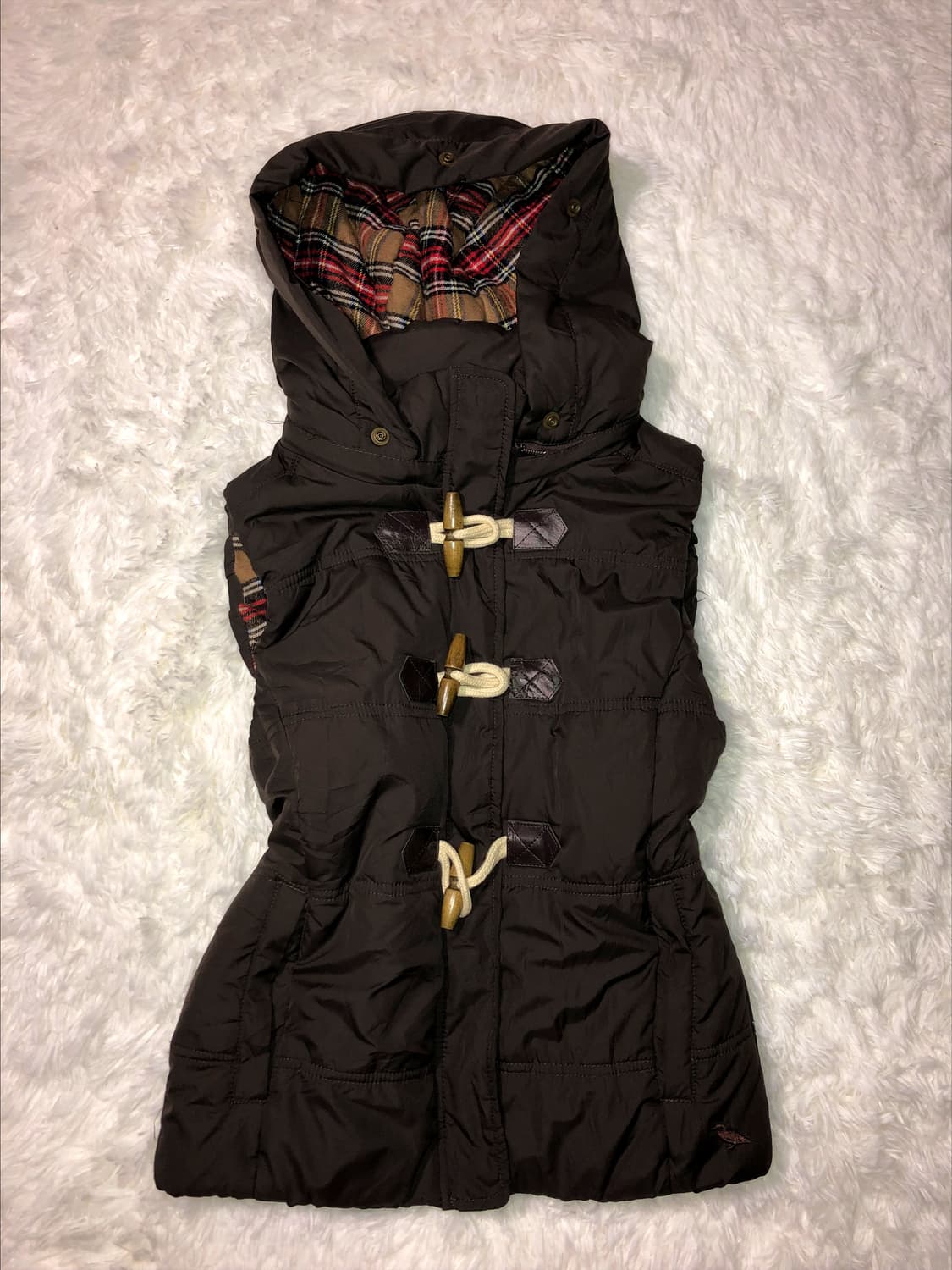  brown check vest padding 상품이미지1