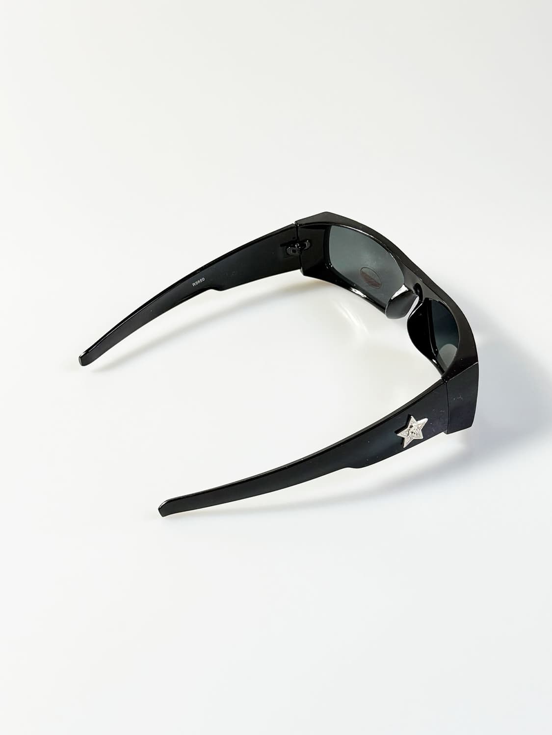 90s 블랙 스퀘어 실버스타 엠블럼 빈티지 선글라스 상품이미지5