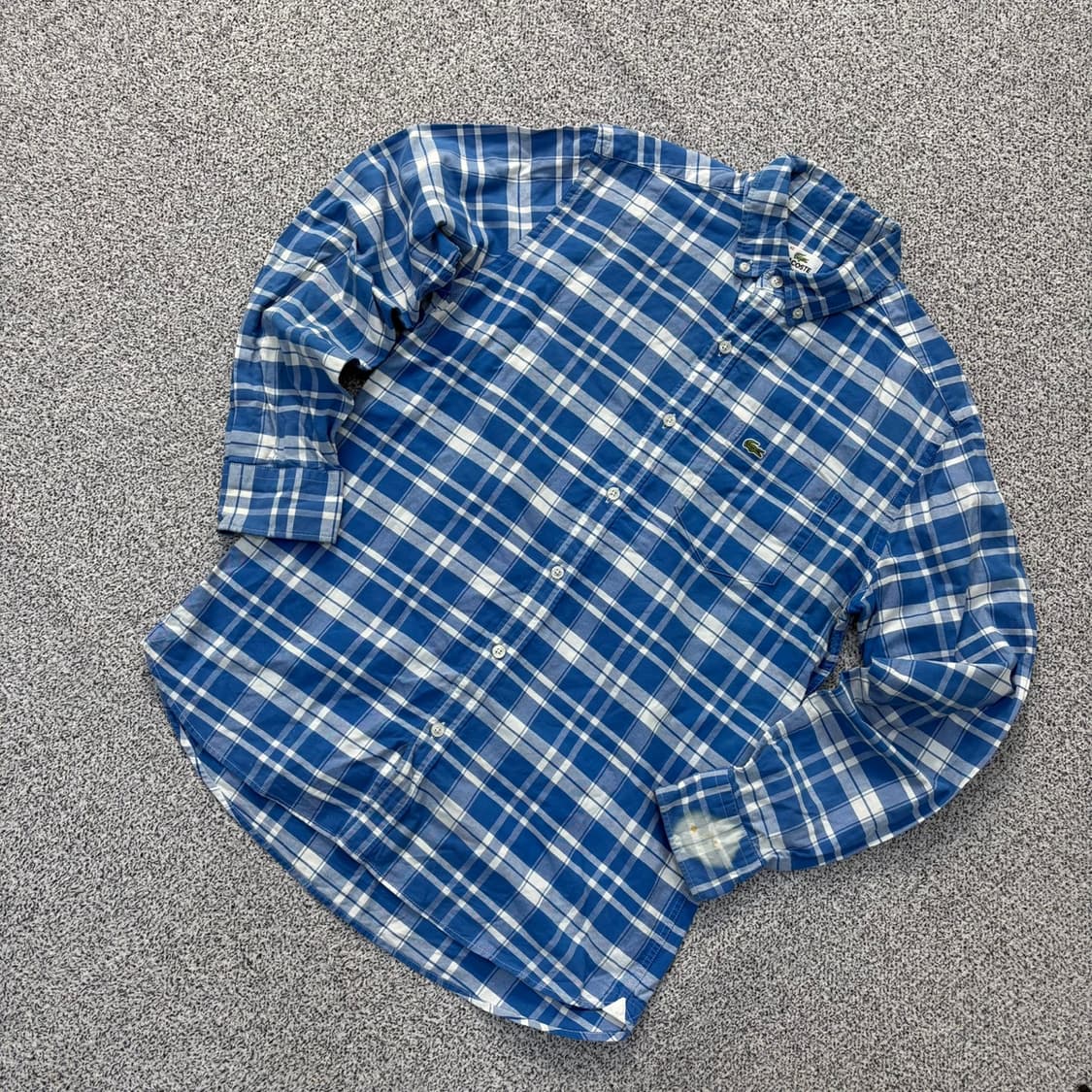 40 라코스테 남성 슬림핏 체크 셔츠 0324J 상품이미지1