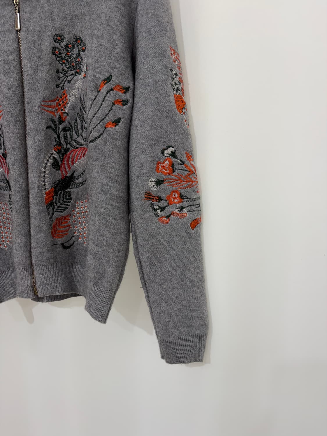 vintage embroidery knit zip up 상품이미지3