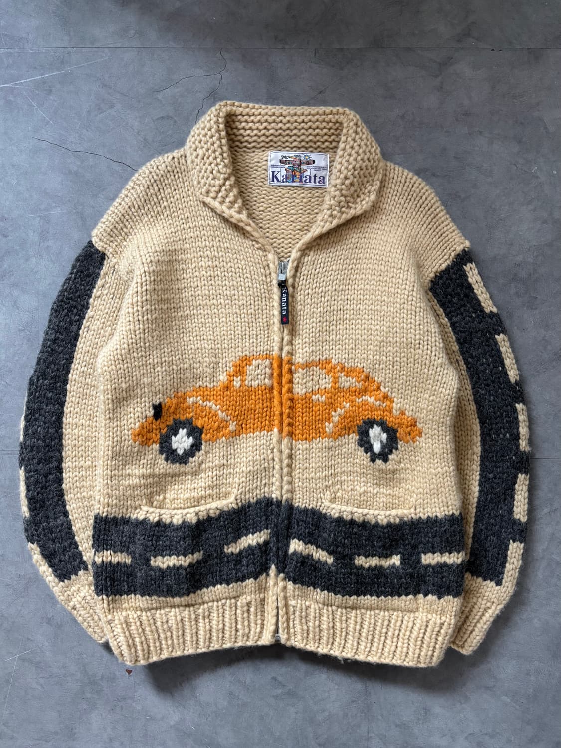 Kanata 카나타 붕붕 베이지 코위찬 울 집업 상품이미지2