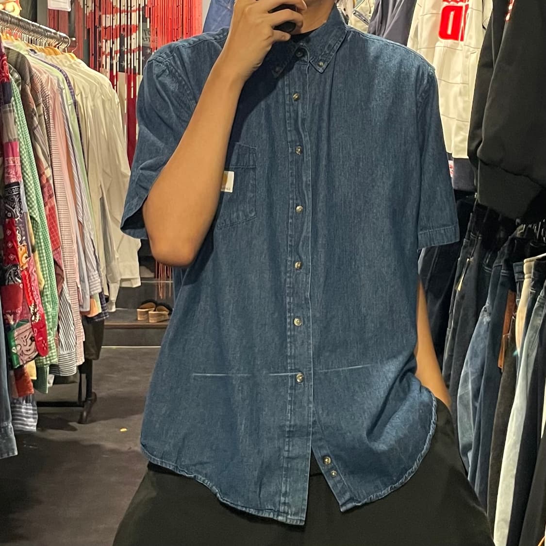 [IM] carhartt 칼하트 진청 데님 반팔셔츠 상품이미지4