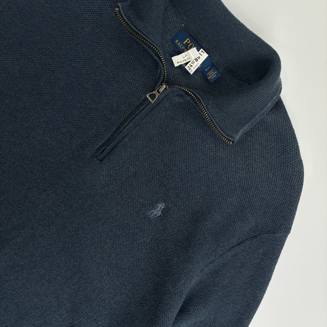 Polo 폴로 랄프로렌 피그먼트 네이비 쿼터집업 니트 상품이미지3