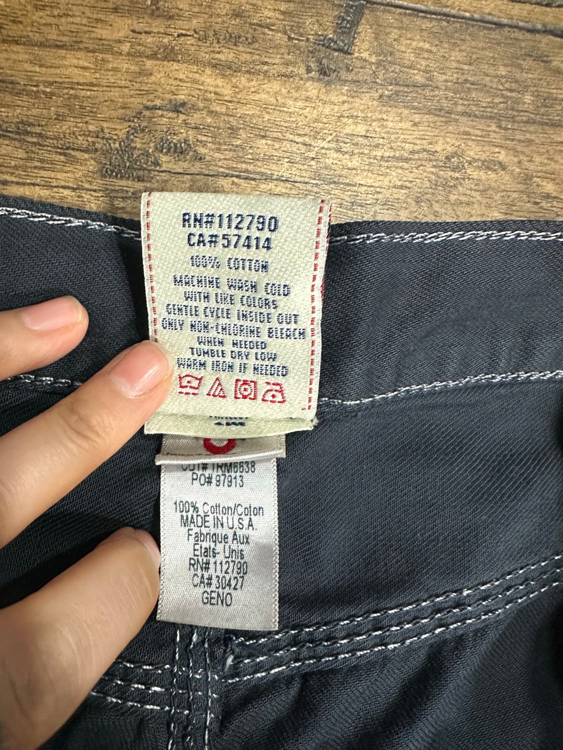 트루릴리젼 USA 프리미엄 데님 블랙 워크팬츠 실측사이즈 32 상품이미지8