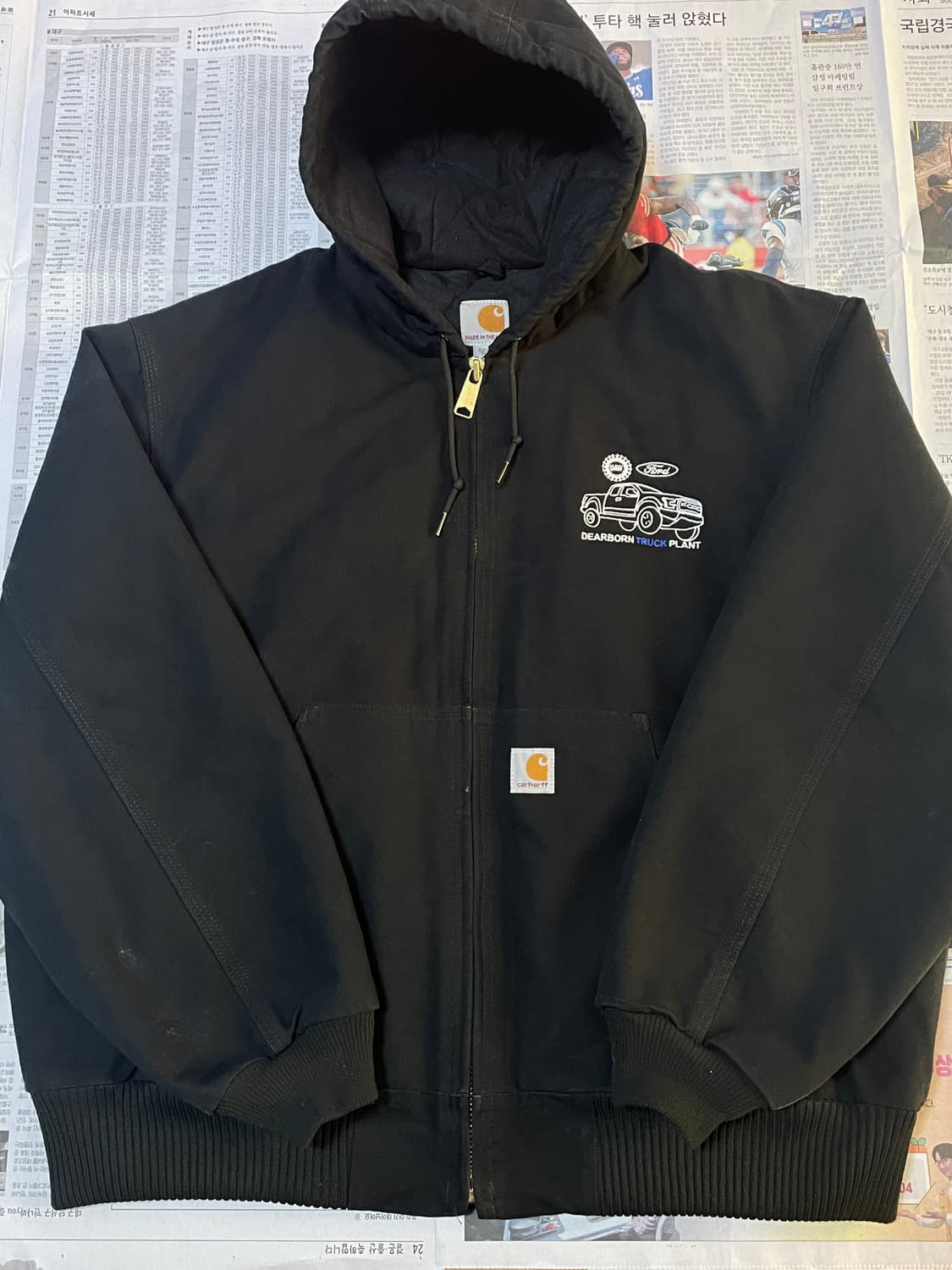 칼하트 후드집업 블랙(XL) 상품이미지1