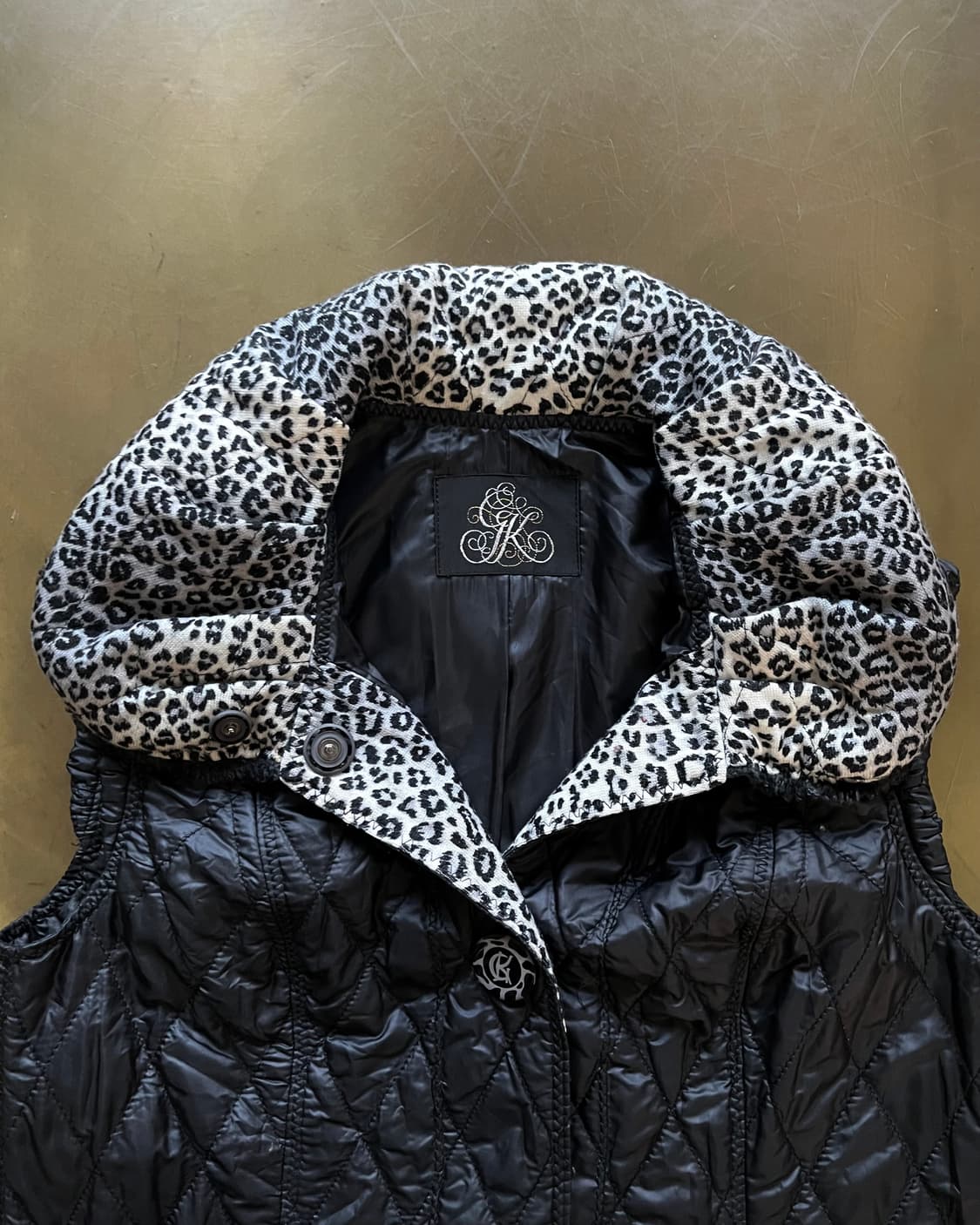 La Moda GOJI GK Leopard Qualting Vest 상품이미지6