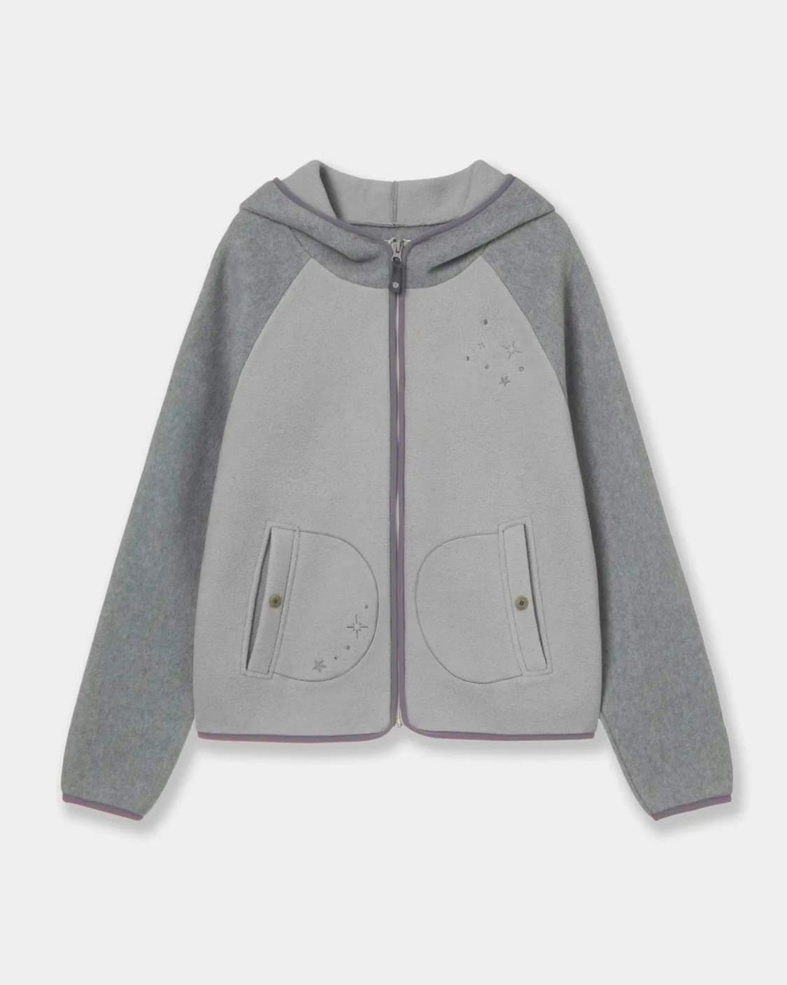 STELLA FLEECE ZIP UP HOODIE [GREY] 상품이미지2
