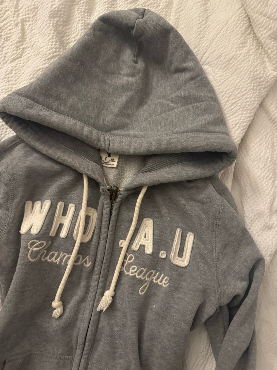 후아유 화이트 + 그레이 후드집업 상품이미지2