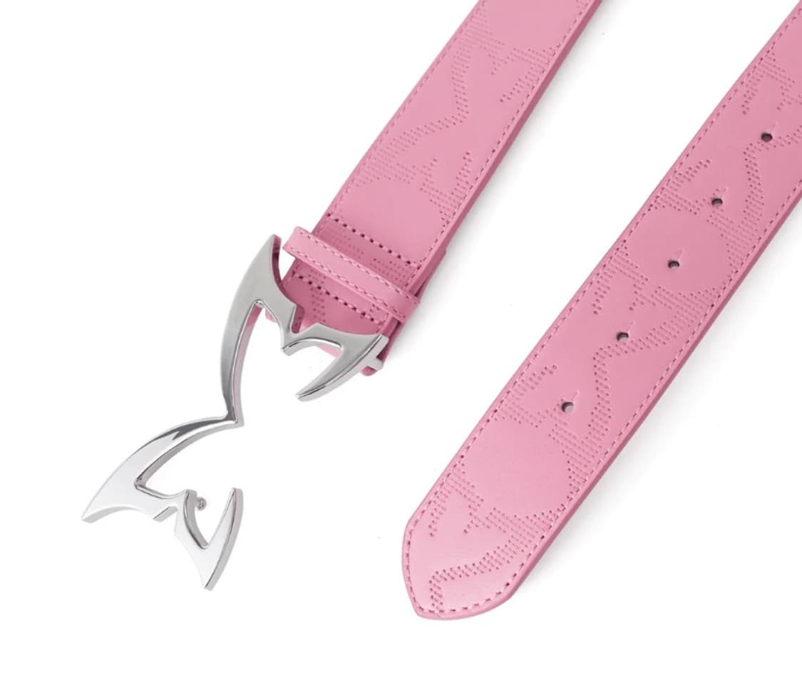 Mertra Debossed Belt Pink L 상품이미지3