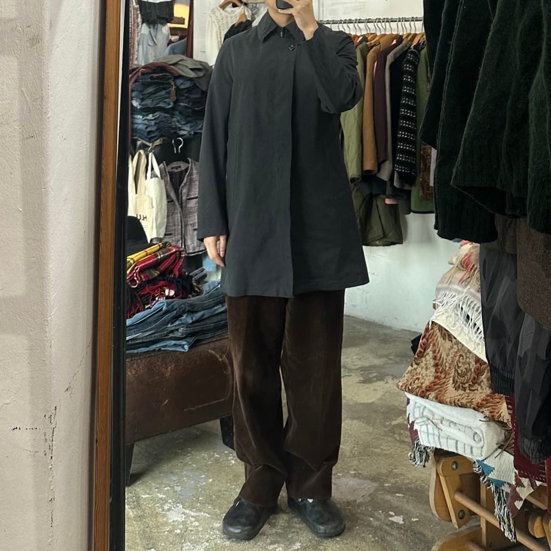 (착용컷) Aquascutum 싱글 트렌치 코트 (남성용 98) 상품이미지3