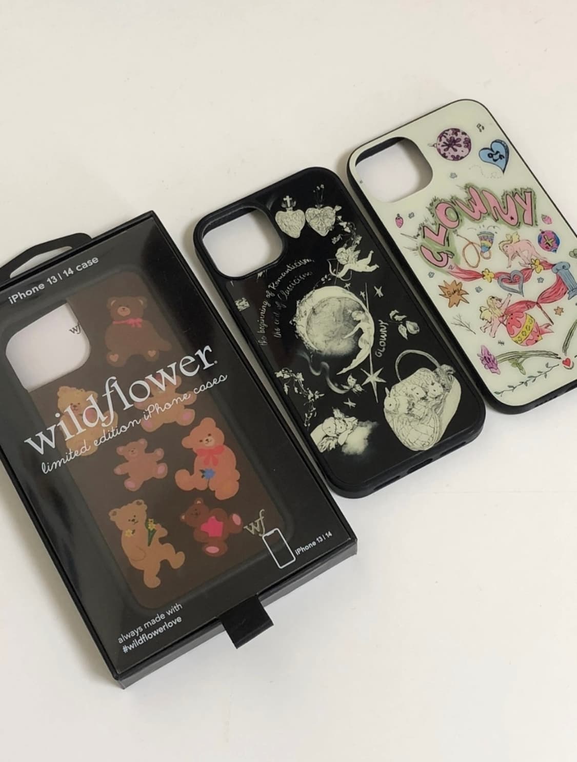 (일괄) 아이폰 14 폰케이스 와일드플라워 테디베어 로제 손민수 글로니  상품이미지1