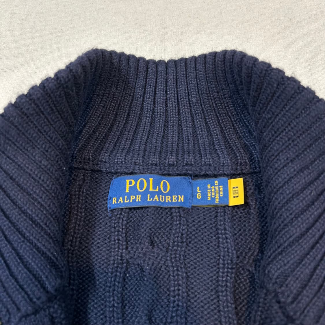 L) 폴로 랄프로렌 네이비 케이블 니트 반집업 상품이미지7