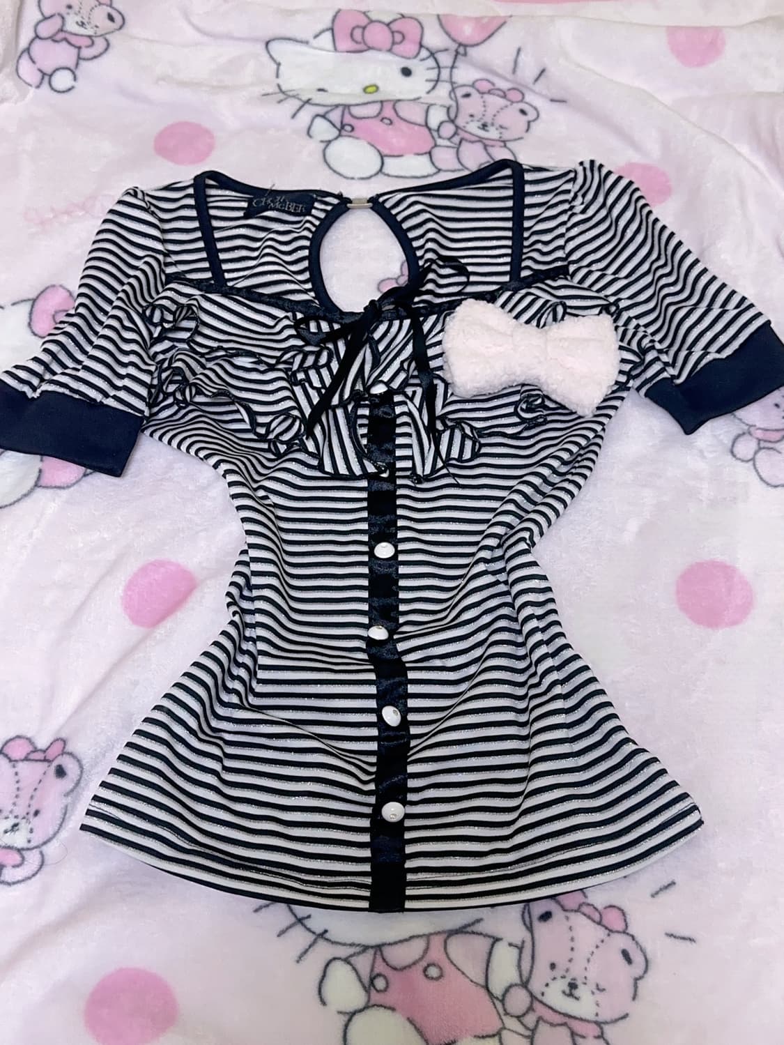 대장 세실맥비 글리터 로맨틱 스트라이프 프릴 로걀탑 달천깔 stc 히메 상품이미지1