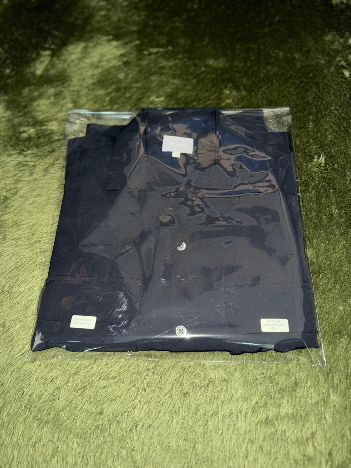 [S] BEAMS JAPAN 빔즈 오픈카라 폴리 셔츠 블랙 상품이미지10