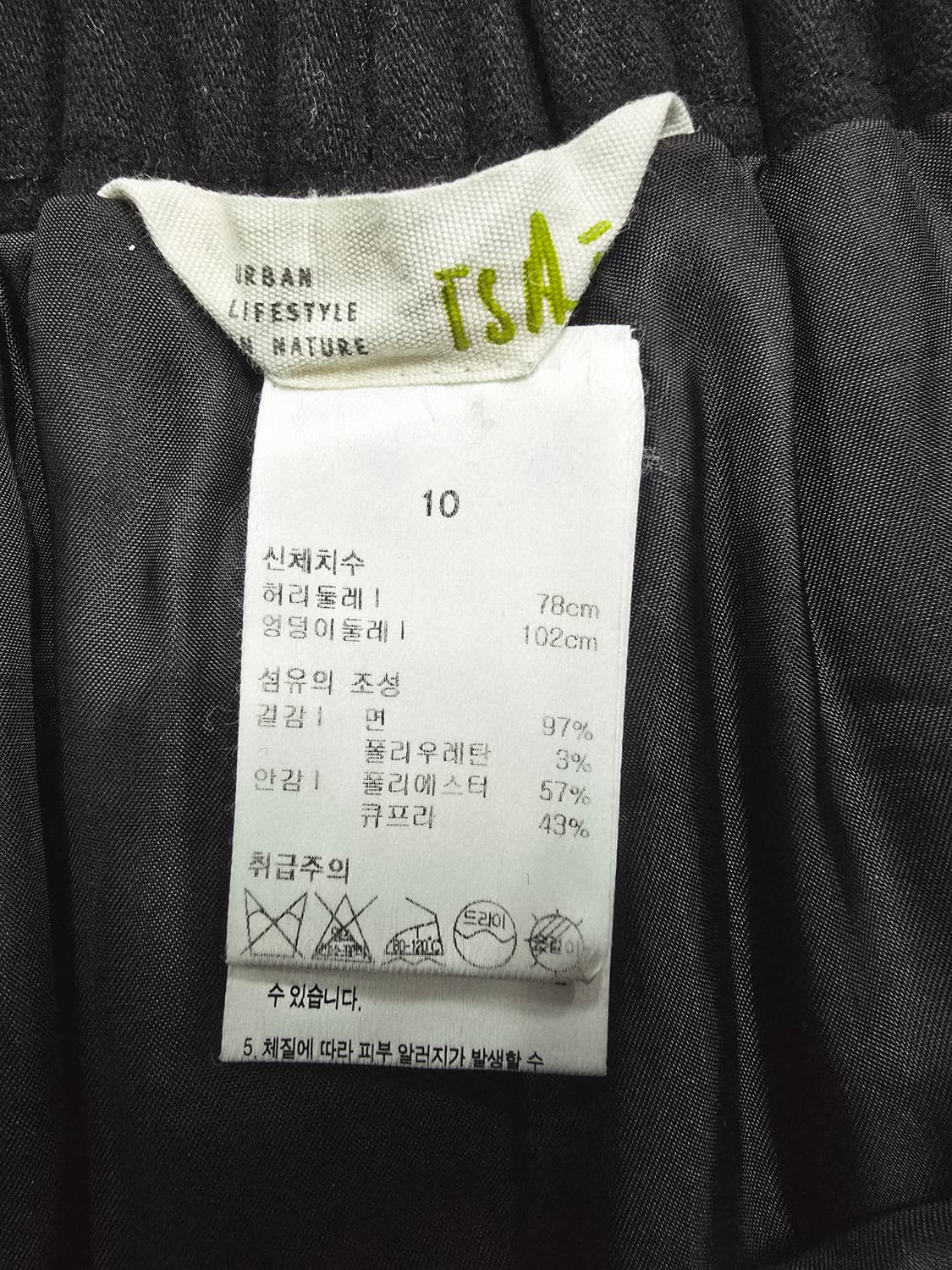 이새 검정색 와이드핏 슬랙스 핀턱 바지 상품이미지7