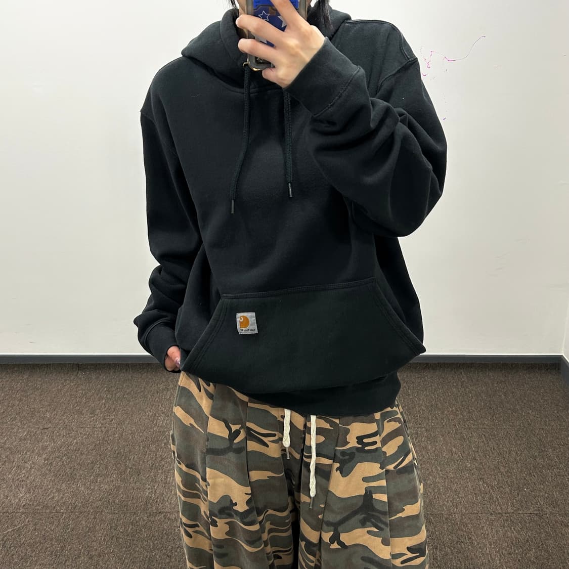 Carhartt 칼하트 오리지널 핏 블랫 후드티 상품이미지1