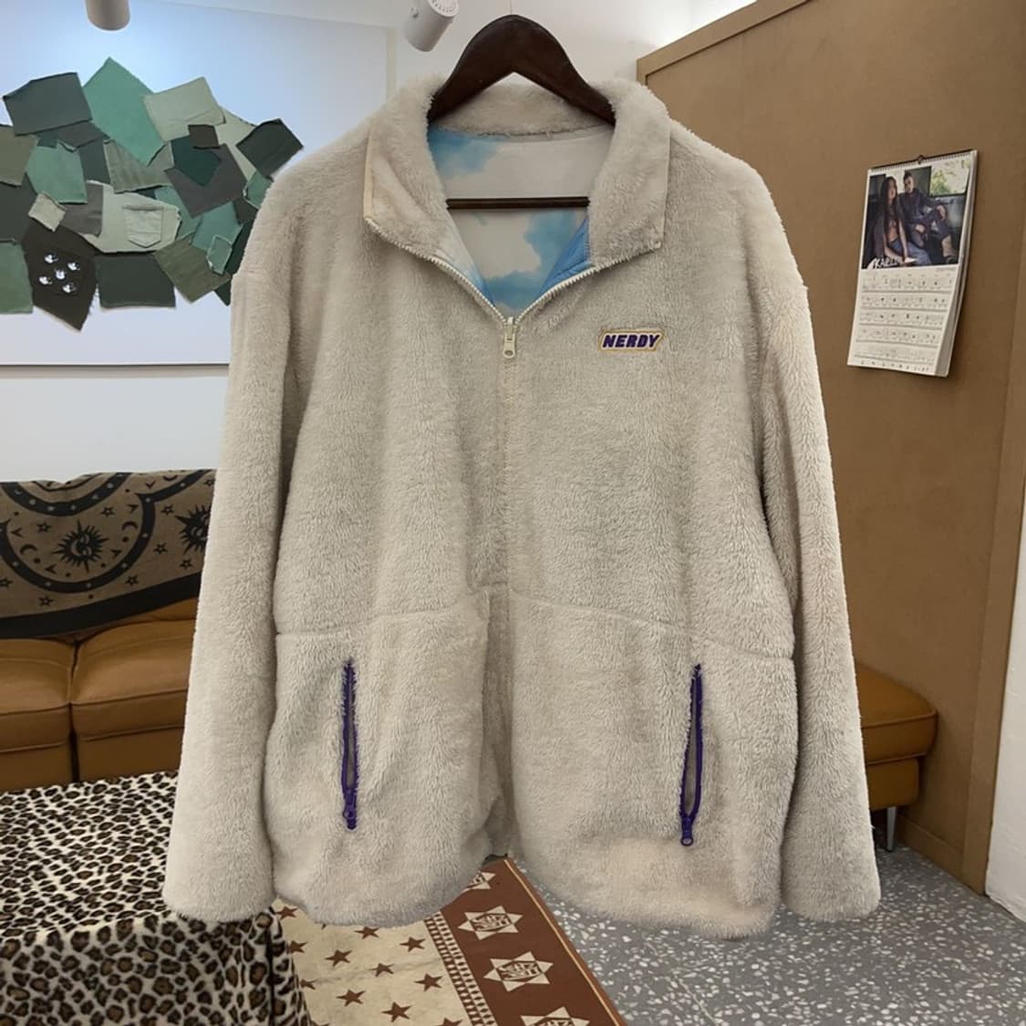 널디 스트릿 키치 레인보우 스카이 리버시블 후리스 자켓 L C09619 상품이미지5