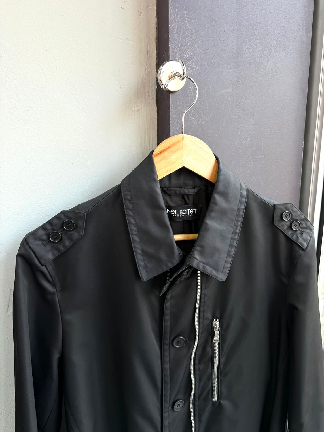 XS/ 닐바렛 견장 나일론 벨티드 코트 자켓 상품이미지3