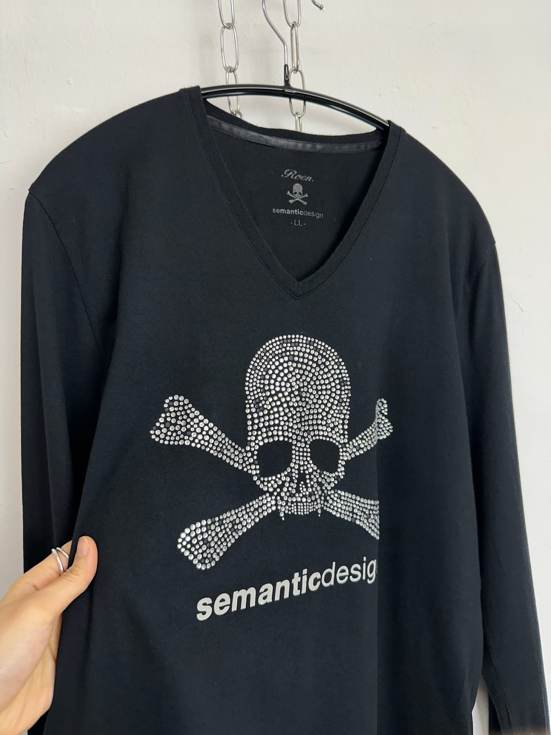 Roen × semanticdesign Rhinestone Skull V 상품이미지4