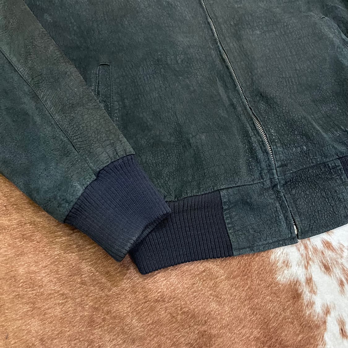 90's 빈티지 레더 블루종 상품이미지4