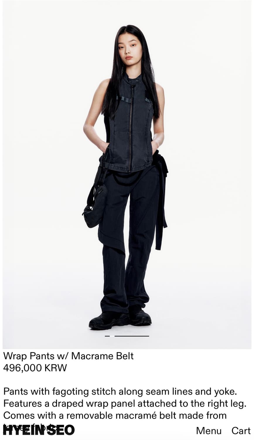 Wrap Pants w/ Macrame Belt Midnight 0 상품이미지2