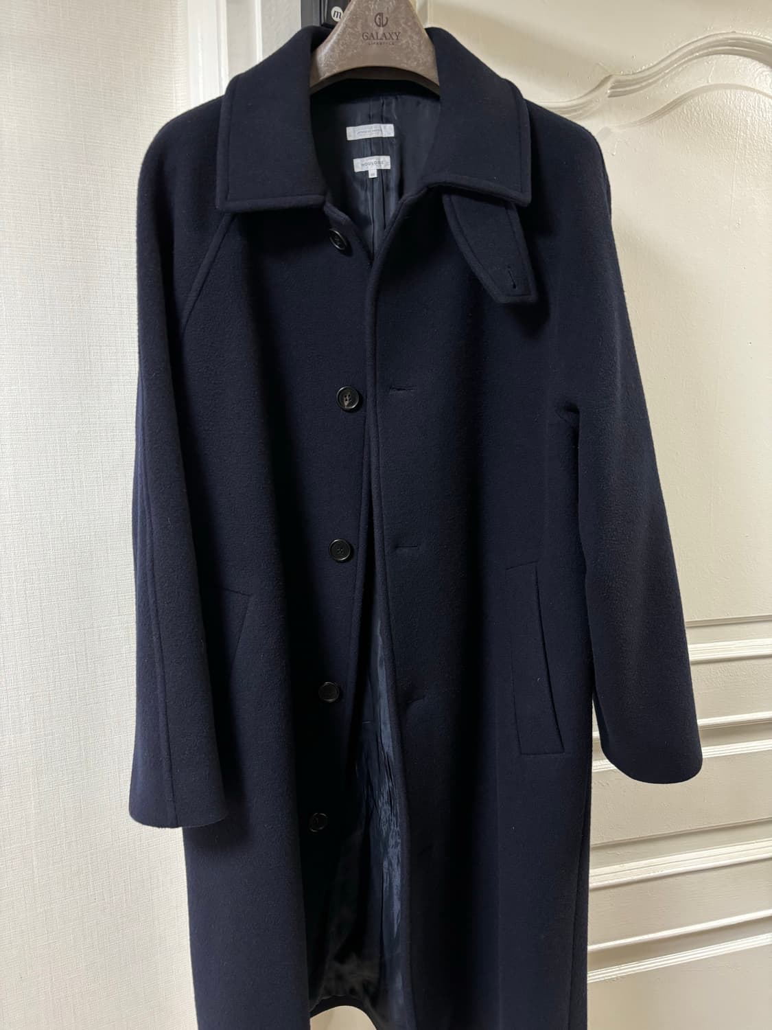 우드비 울 모사 레더 트림 코트 네이비 1사이즈 (95-100) 상품이미지7