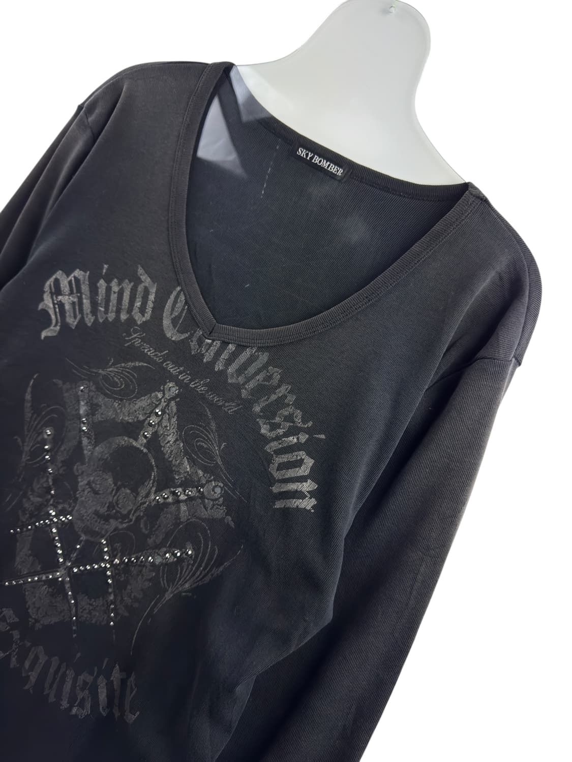 JPN Y2K 스컬 프린팅 롱슬리브1322 상품이미지3