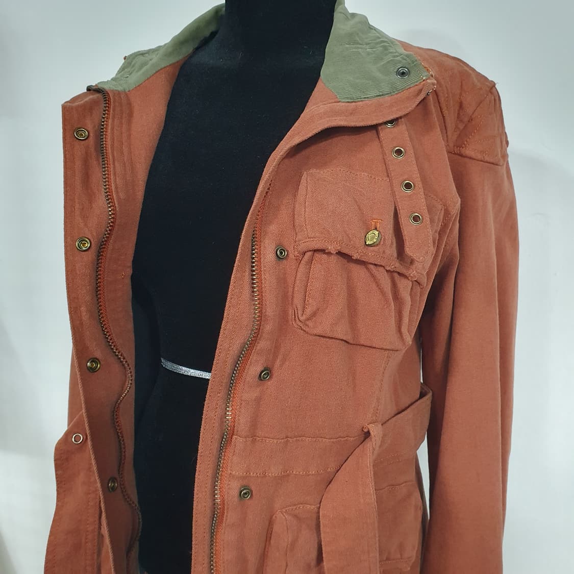(77) 밀란로랭 브릭오렌지 빈티지 벨티드 야상 자켓 상품이미지3
