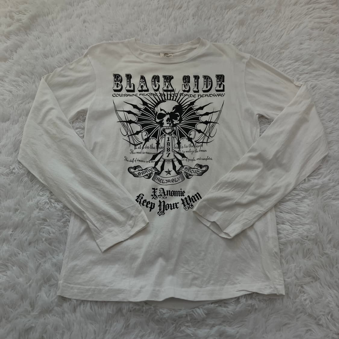 빈티지 스컬 블랙스쿨 긴팔 794 y2k 스트릿 갸루 펑키 일본빈티지  상품이미지1