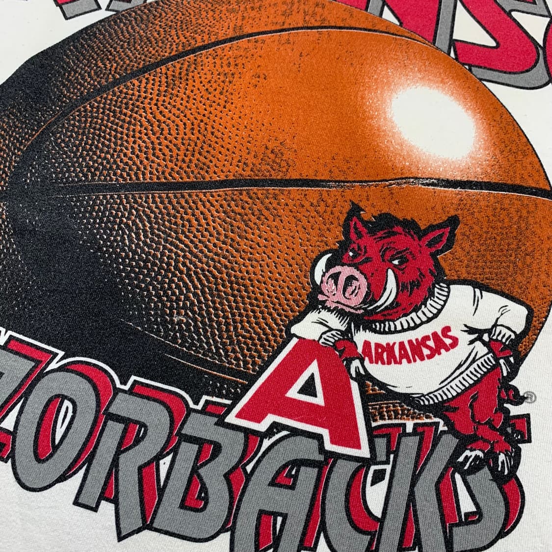 90's Wauldron Sports 아칸소 레인저백스 팀 빅로고 긴팔티 상품이미지3