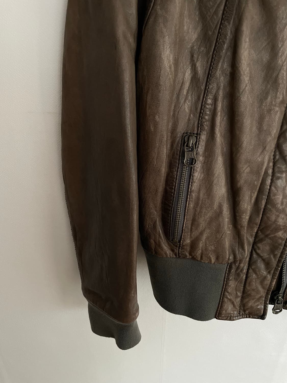 아르마니 진스 쉽스킨 레더 자켓 상품이미지2