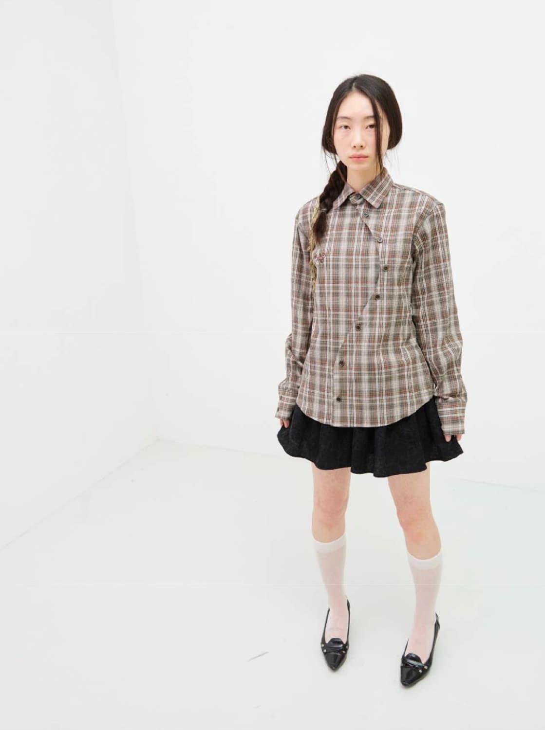 콜로신스 웨이브 체크 셔츠 상품이미지1