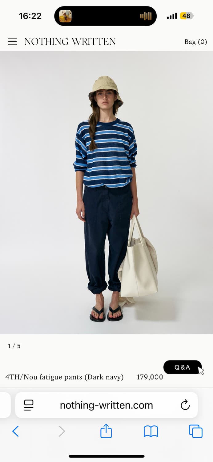 낫띵리튼 nou fatigue pants (Dark Navy)/아모멘토 상품이미지1