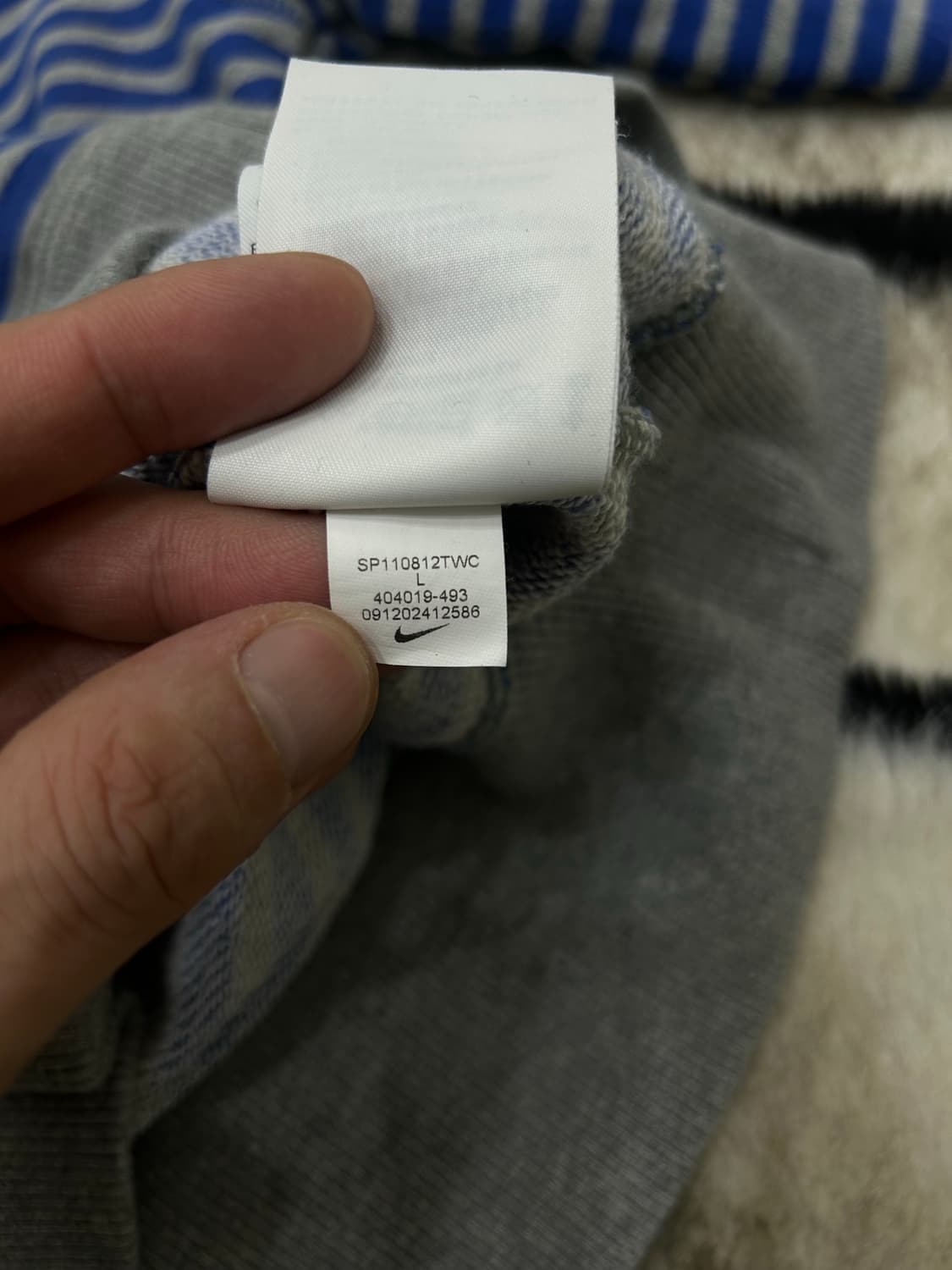 [L]나이키 스트라이프 후드집업/그레이 블루 상품이미지7