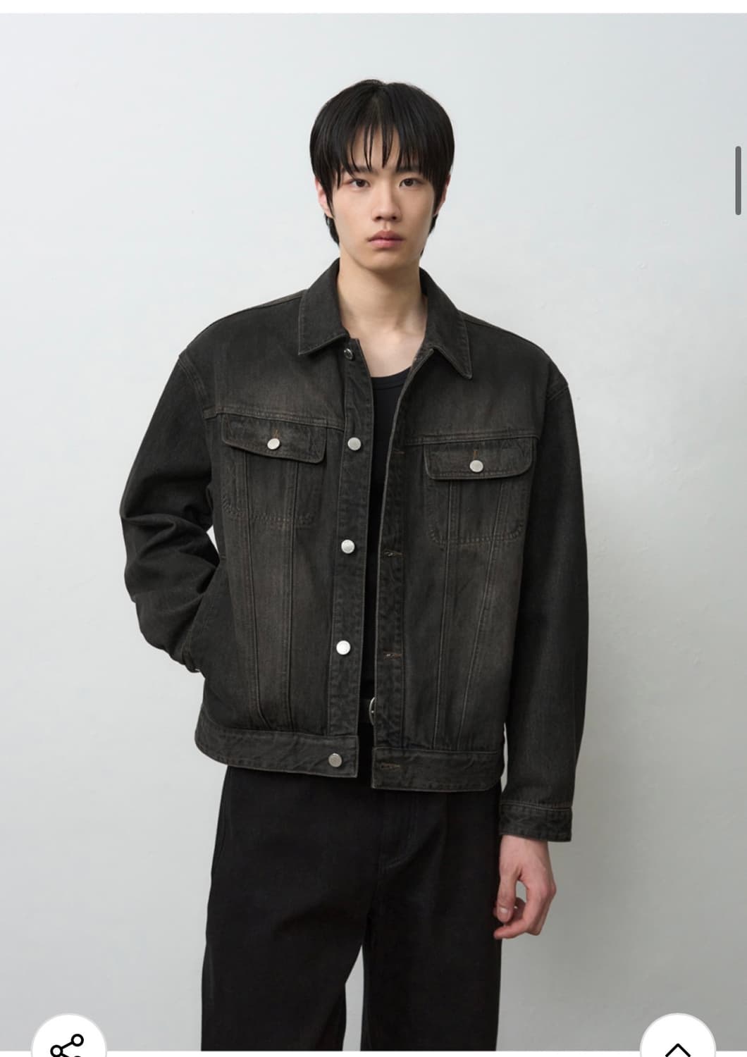 (XL) 드로우핏 로우 스모크 데님 트러커 자켓 [BLACK] 판매 상품이미지6