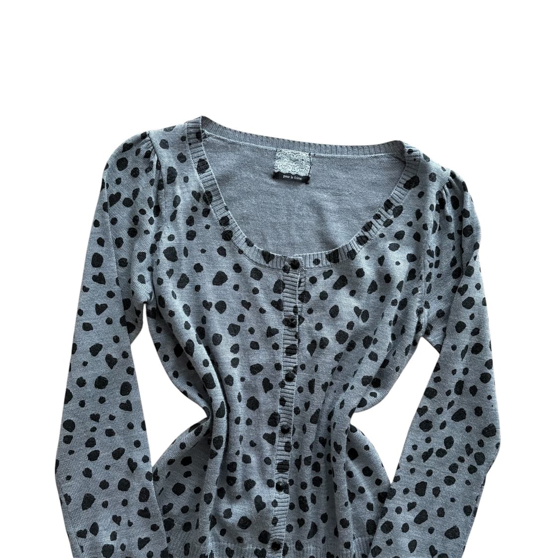 일본빈티지 호피 도트 가디건 상품이미지2
