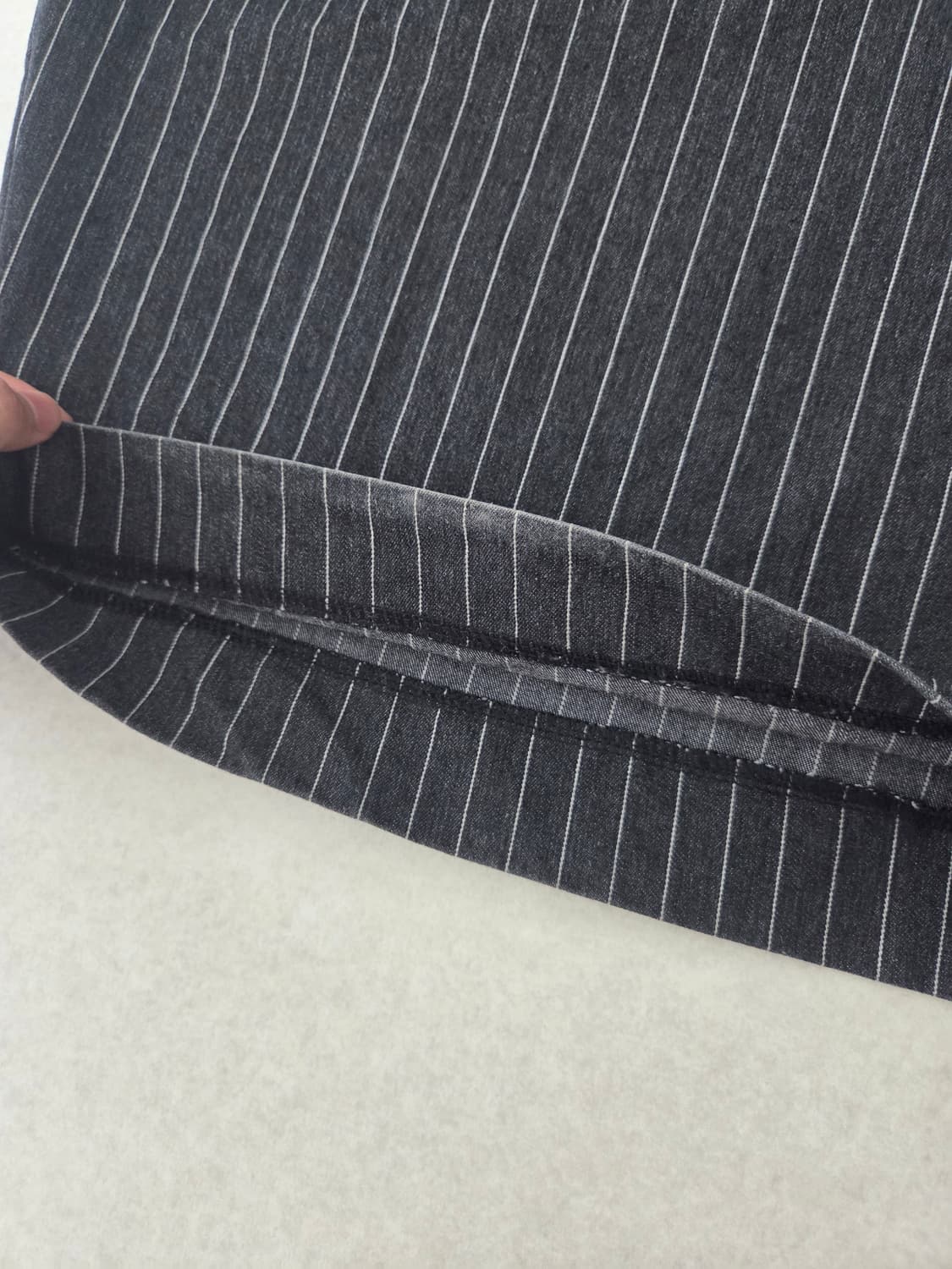 pushpush 스트라이프팬츠 black 상품이미지3