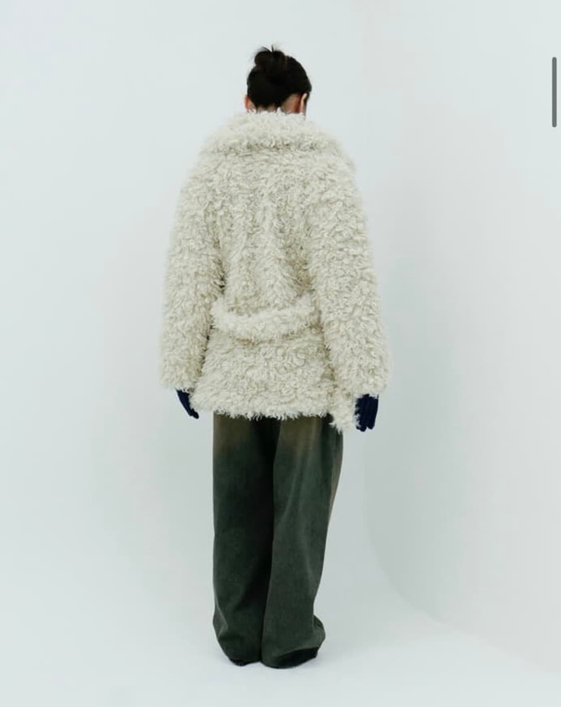 키야기 퍼 코트 크림 컬러 상품이미지2