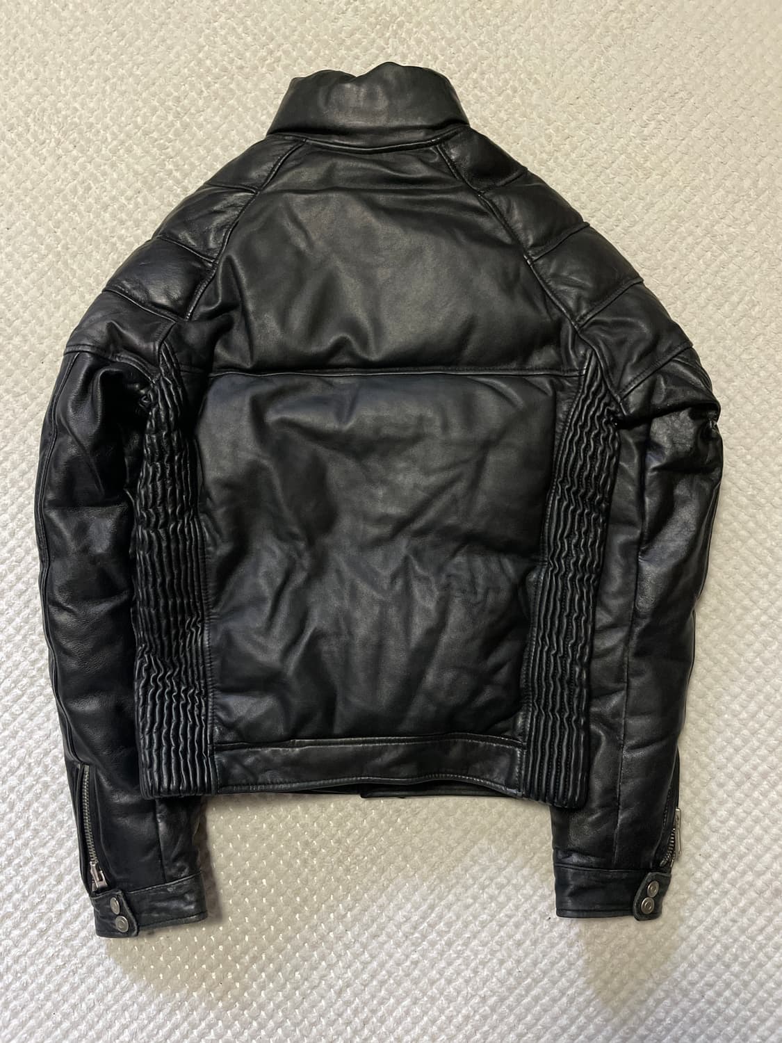 웨스턴 무드 램스킨 양가죽 바이커 패딩 레더 자켓 상품이미지2