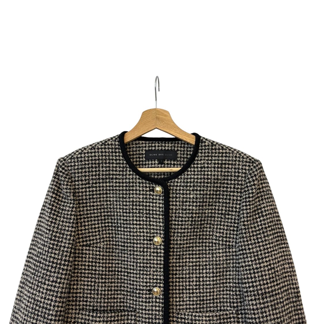 올리브데올리브 23fw 라운드넥 체크 자켓 상품이미지2