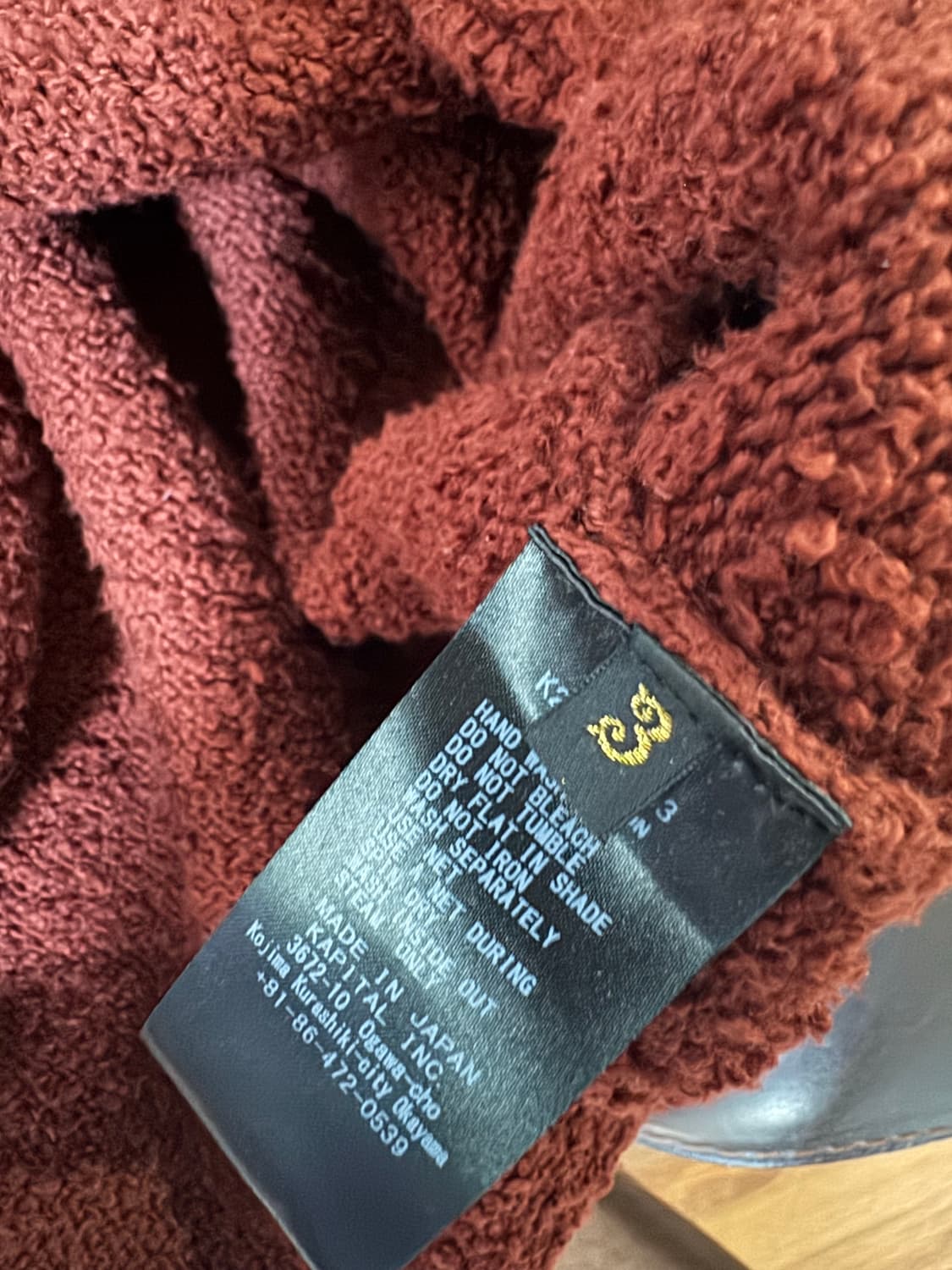 [3 Size] 캐피탈 7G 쉐기 니트 보드 셔츠와인 상품이미지2