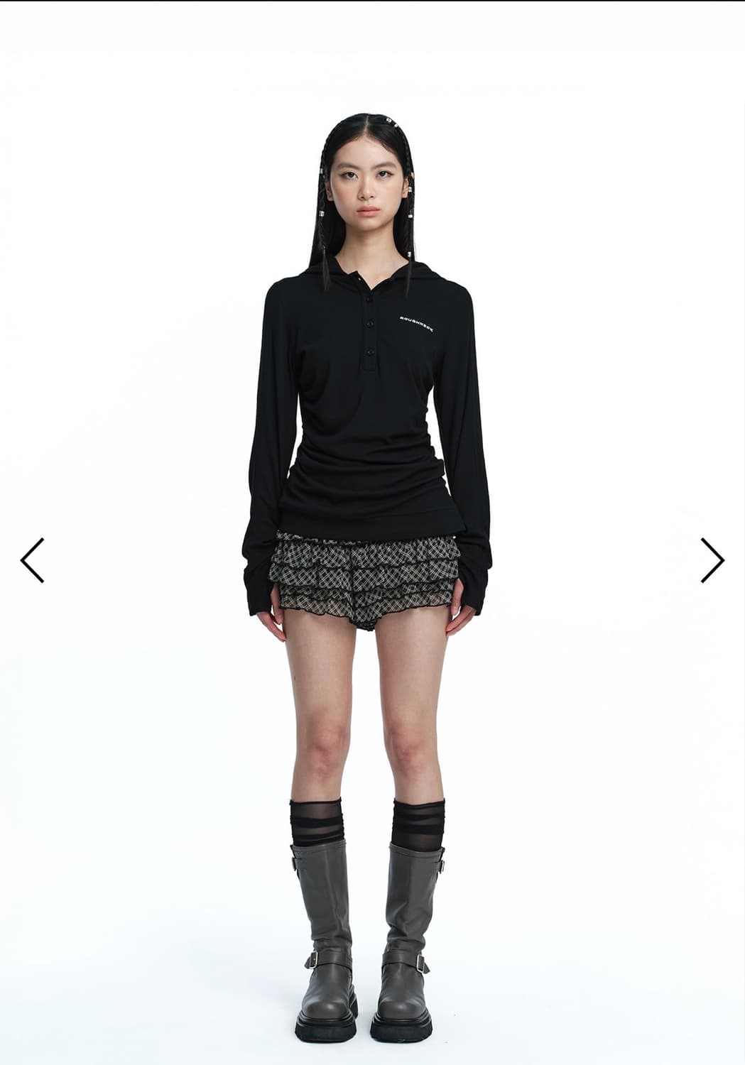 러프넥 Sheer Tutu Pants Skirt Check 체크스커트 상품이미지2