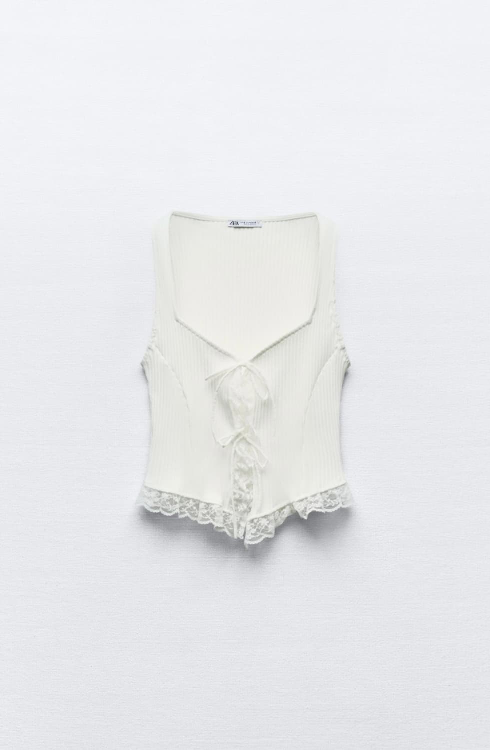 Zara 레이스 리브드 탑 상품이미지2