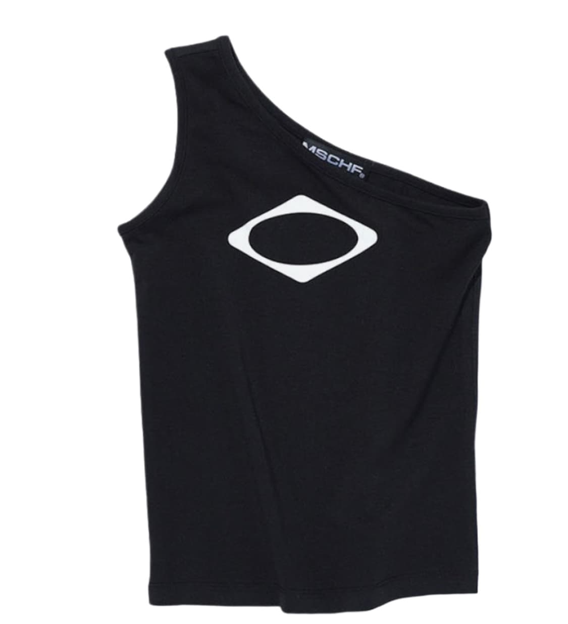 미스치프 롬버스 원 숄더 탑 블랙 상품이미지1