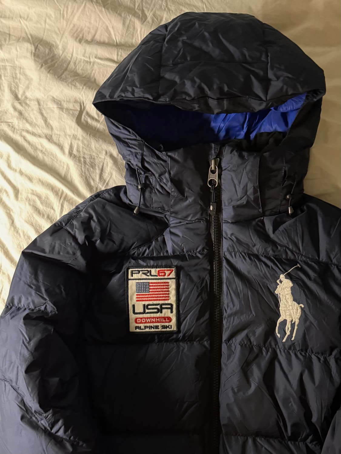 폴로 빅포니 성조기 패딩 네이비 상품이미지1