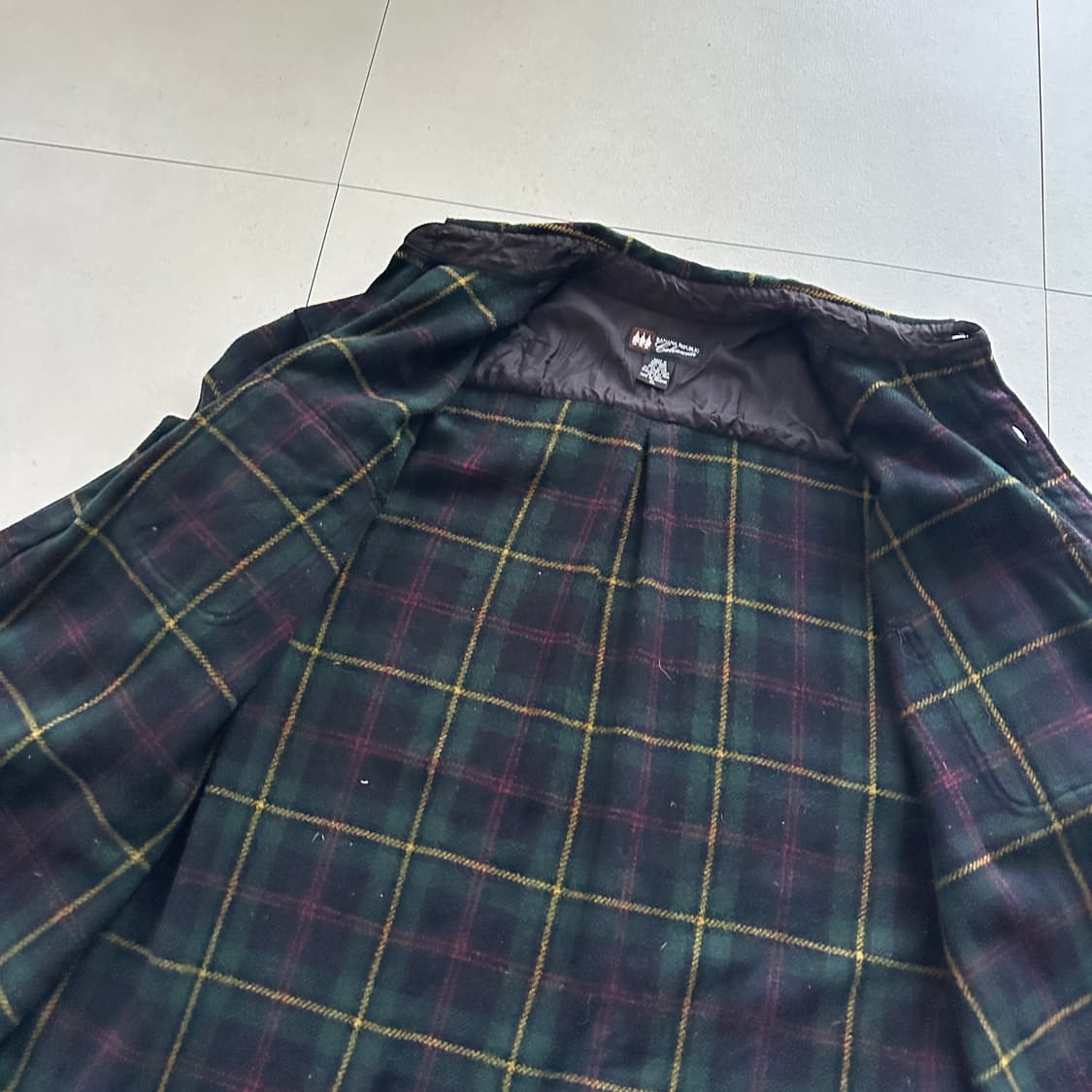 90s 바나나리퍼블릭 Cabinwear 울 블랙와치 체크 셔츠 상품이미지8