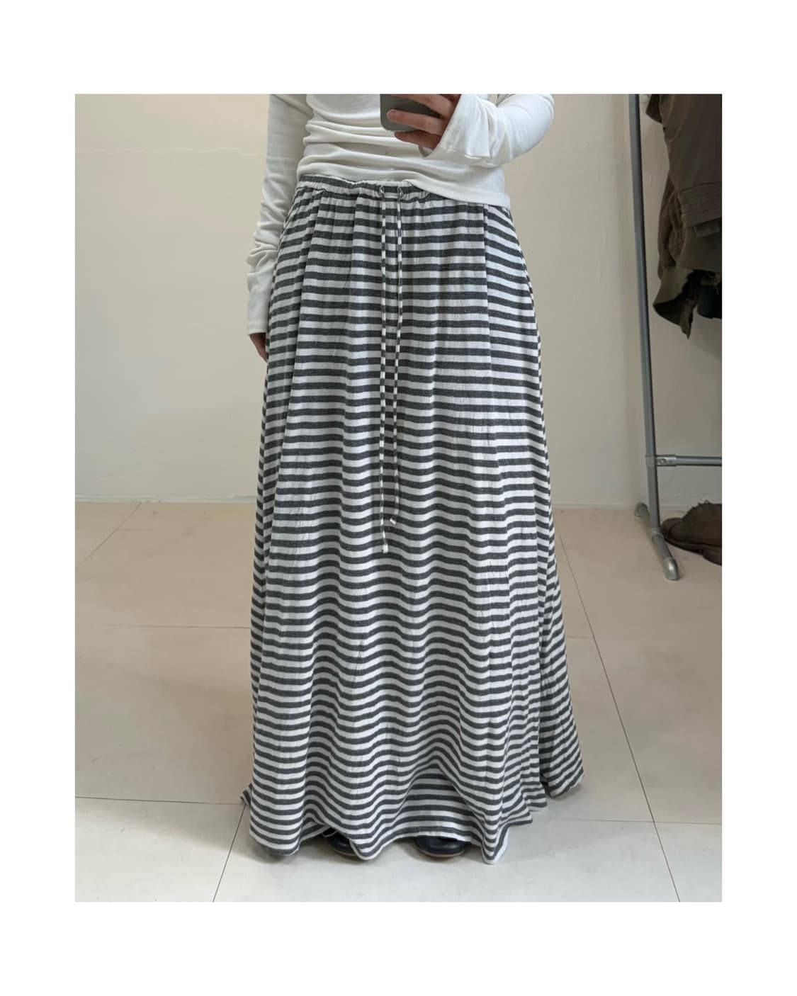 빈티지 스트라이프 맥시 스커트 상품이미지5