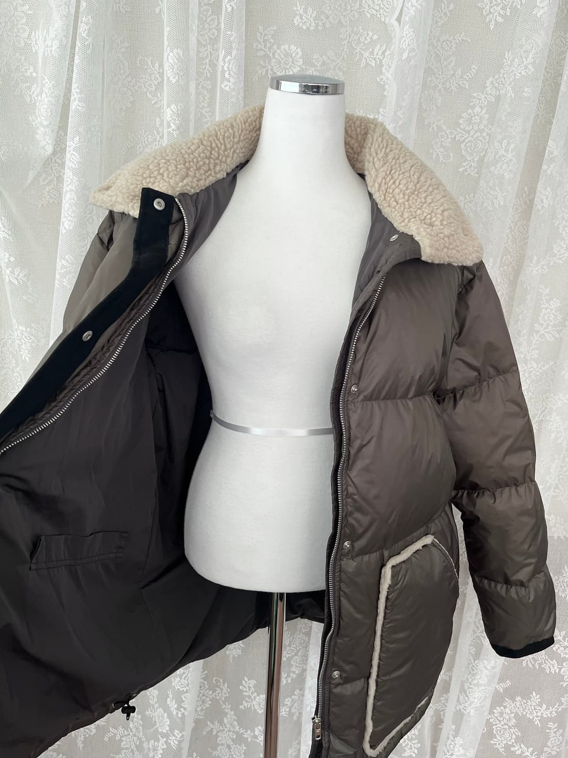 F) 스튜디오 톰보이 구스다운 패딩 점퍼 브라운 상품이미지4