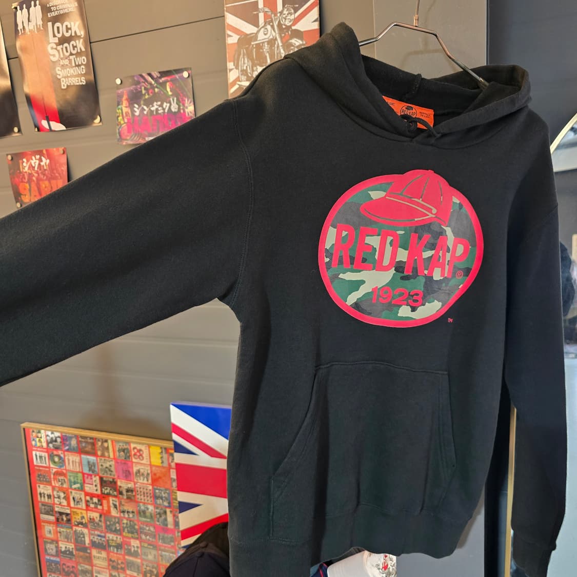 레드캡 카모 로고 후드티 블랙 L 오버핏 상품이미지5