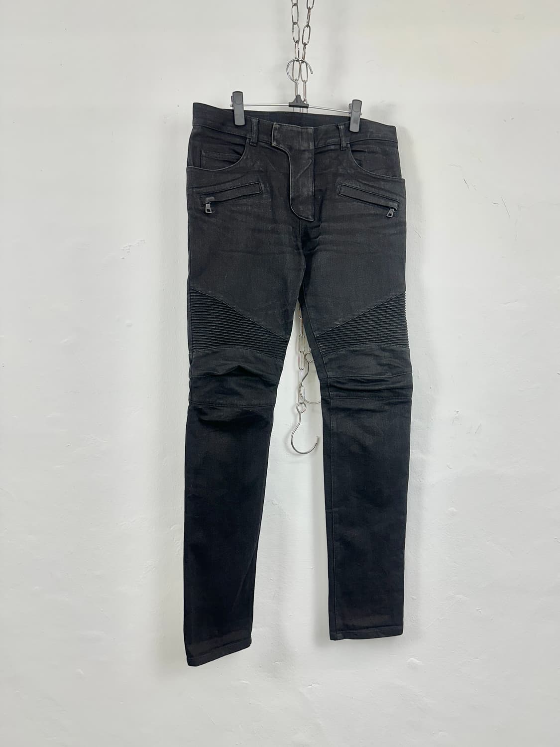 Balmain Coated Biker Denim Jeans 상품이미지1